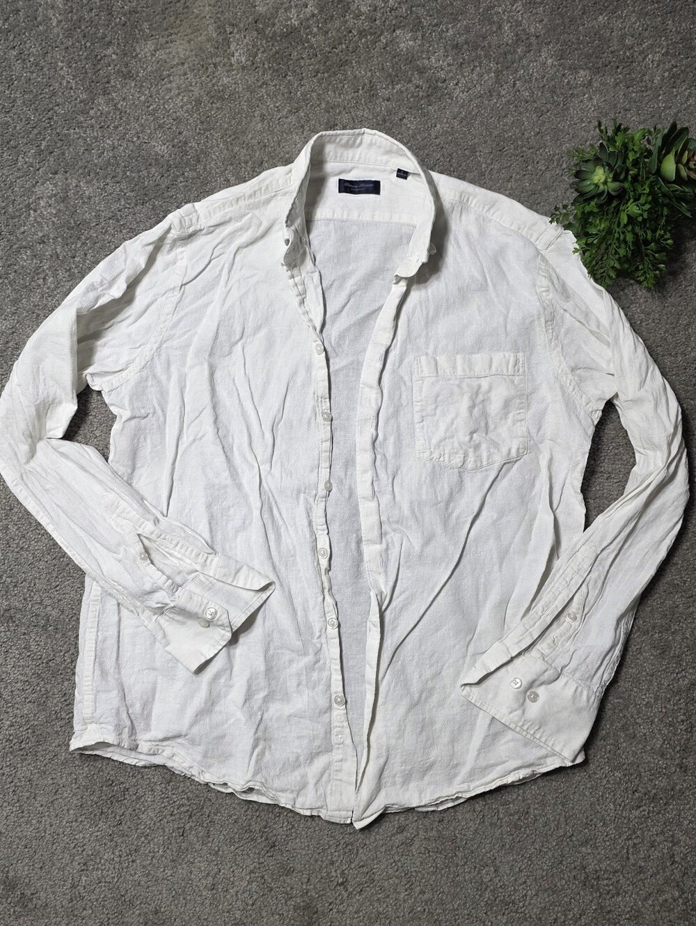 Linea Rosso Signature White Long Sleeve Button Down Shirt Women's Size Large